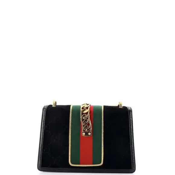 Gucci Sylvie Shoulder Bag Gg Velvet #237184G11B - Picture 3 of 7